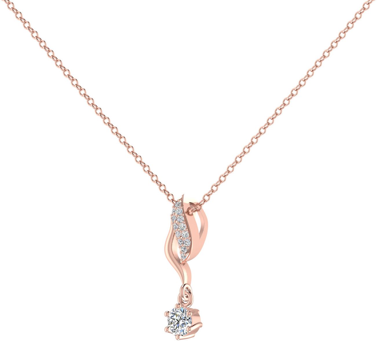 avsar Avsar BIS Hallmark AVP1281PC 9kt Cubic Zirconia Rose Gold Pendant
