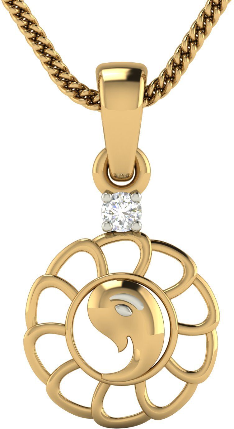avsar Avsar BIS Hallmark AVP9YC 9kt Cubic Zirconia Yellow Gold Pendant-image-32