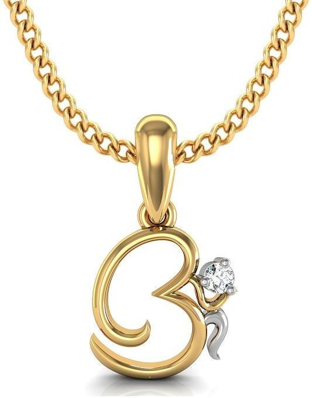avsar Avsar BIS Hallmark GOD3YC 9kt Cubic Zirconia Yellow Gold Pendant-image-29