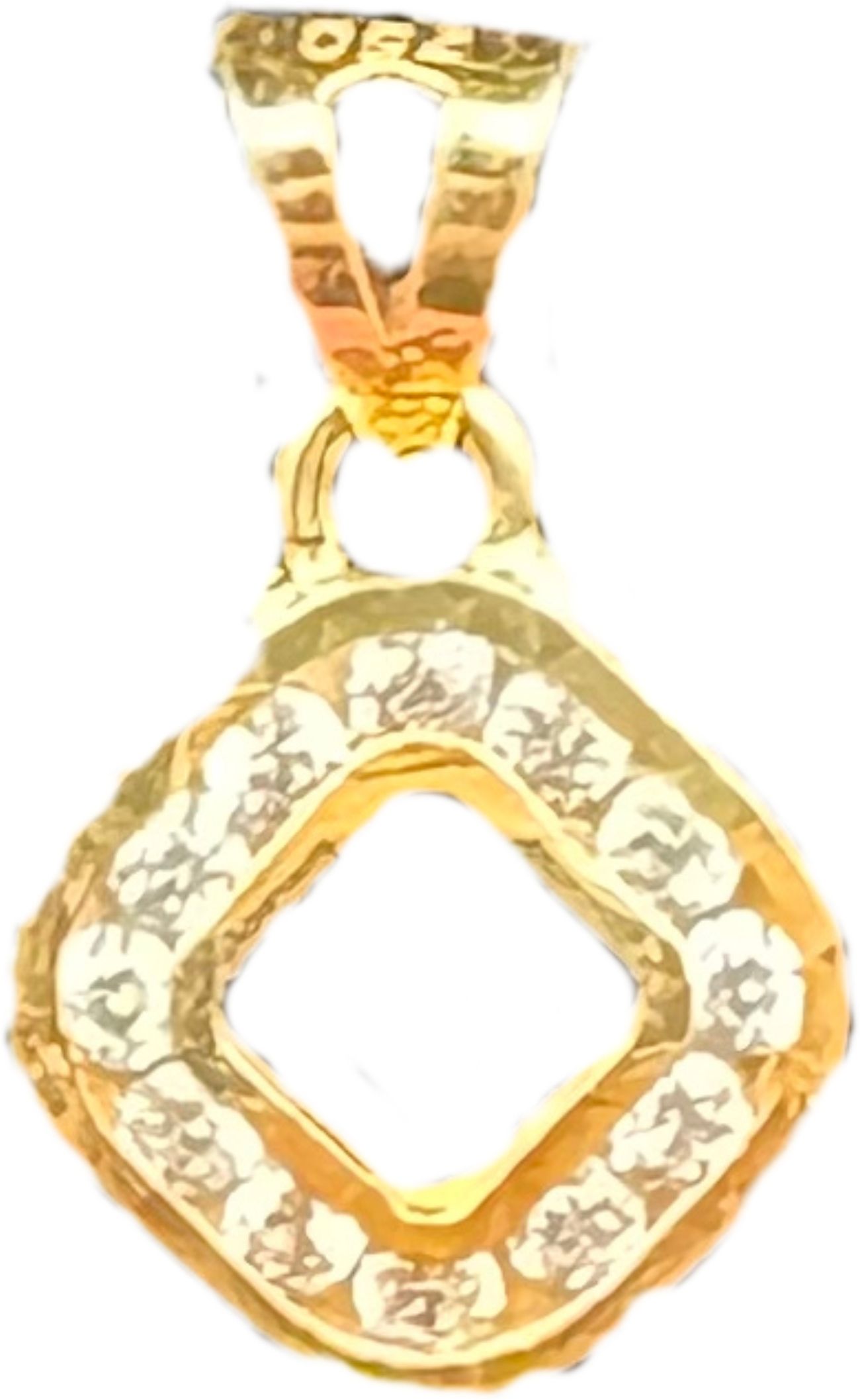 NJ Arts 18ct Gold Diamond Shape Swarovski Pendant 22kt Swarovski Yellow Gold Pendant-picture-15