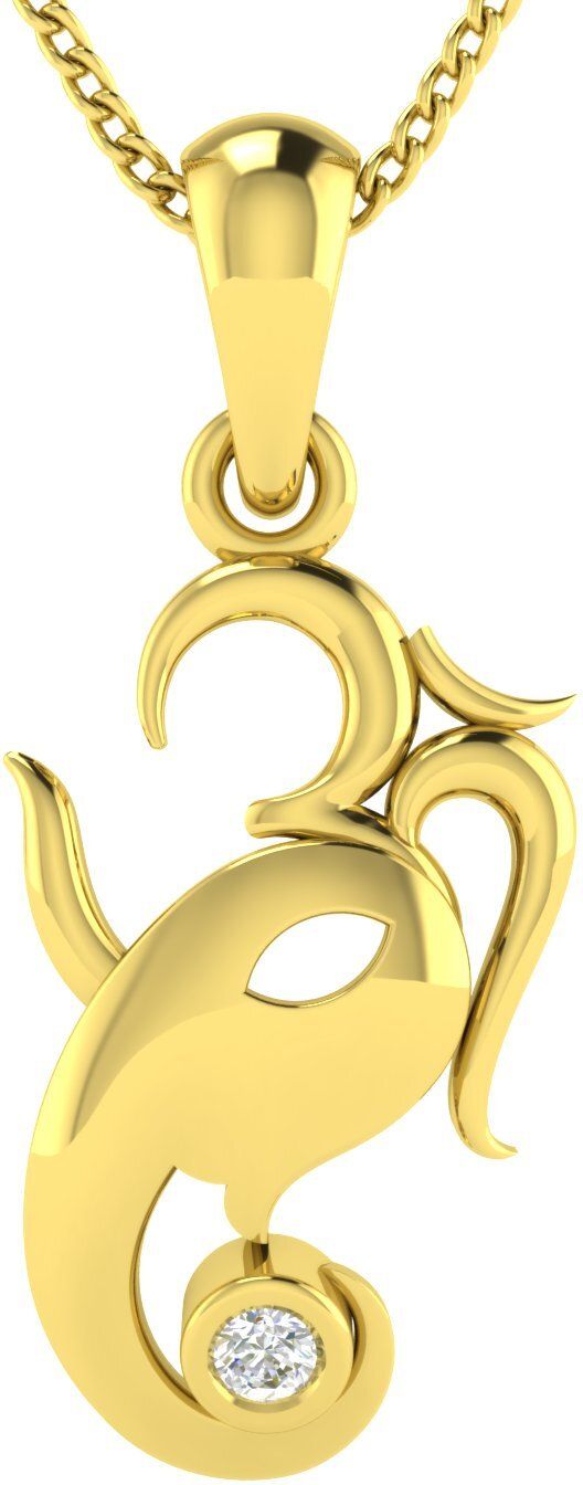 avsar Avsar BIS Hallmark AVP51YC 9kt Cubic Zirconia Yellow Gold Pendant-image-33