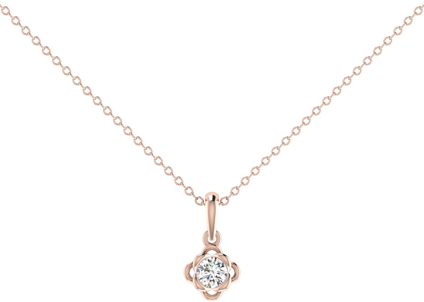 avsar Avsar BIS Hallmark AVP1286PC 9kt Cubic Zirconia Rose Gold Pendant