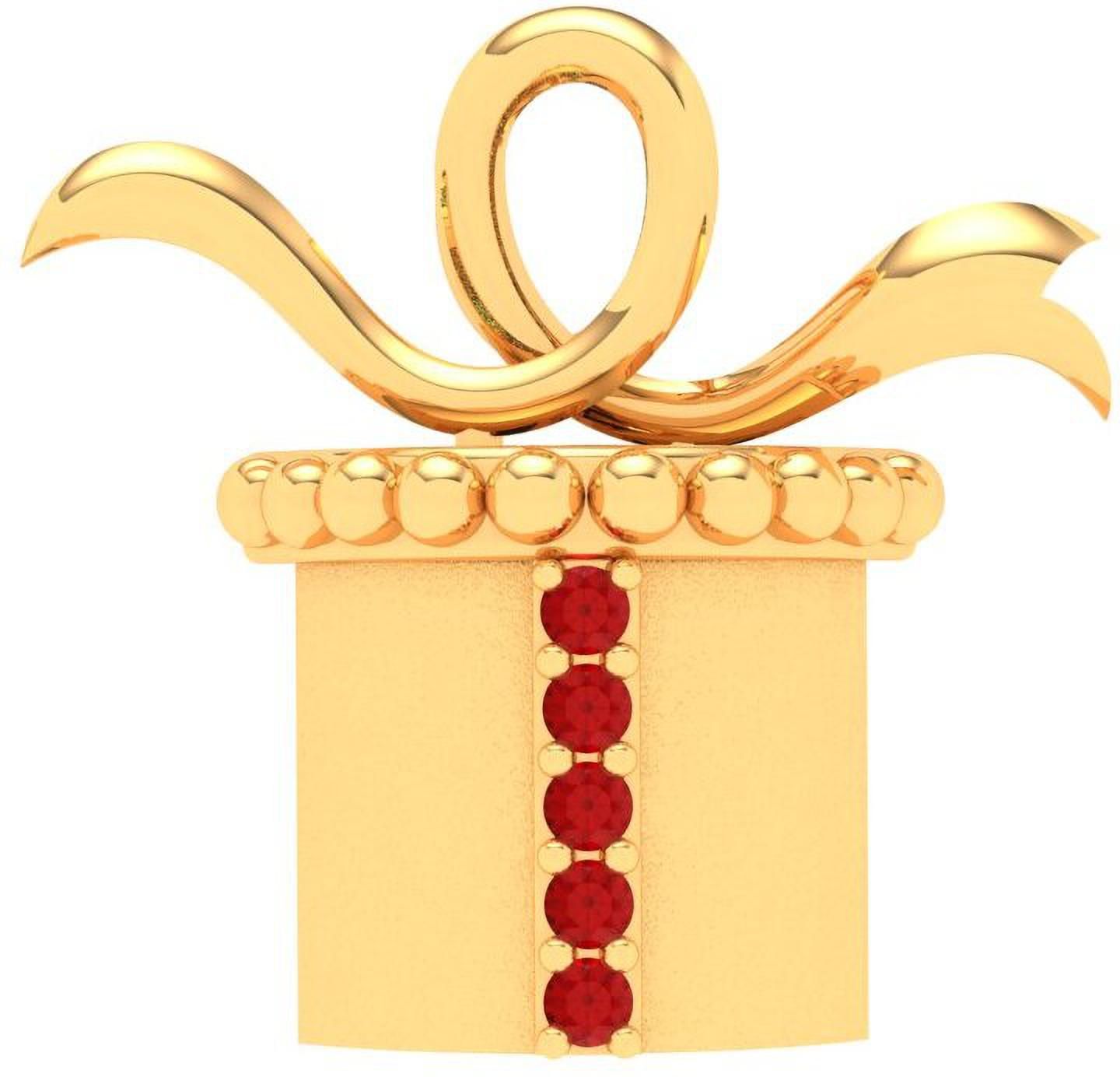 PC Chandra Jewellers Gift Box Shaped With Red Stone 18kt Yellow Gold Pendant-image-39