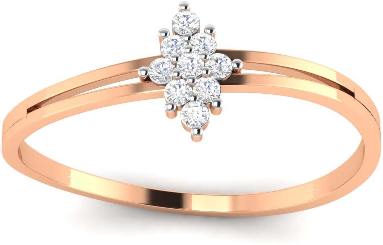 avsar avr090pc 9kt cubic zirconia rose gold ring