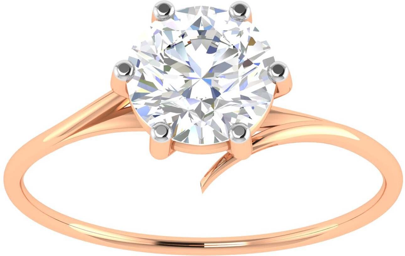 avsar avr085pc 9kt cubic zirconia rose gold ring