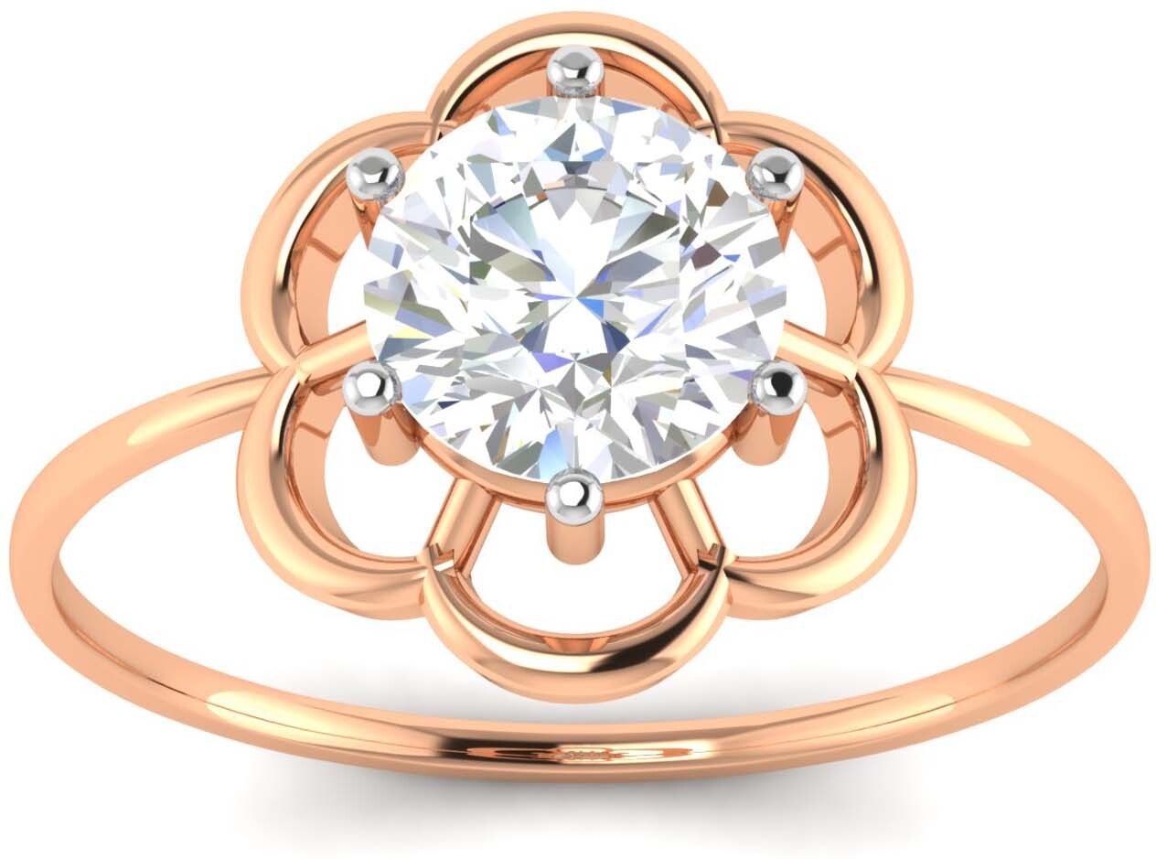 avsar avr084pc 9kt cubic zirconia rose gold ring