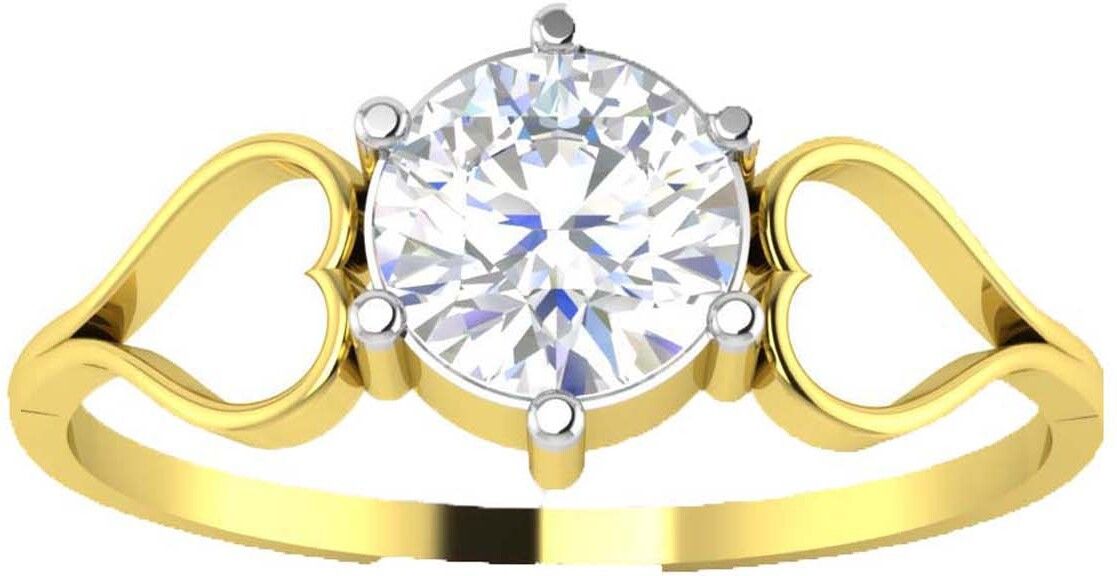 avsar bor019yc 9kt cubic zirconia yellow gold ring