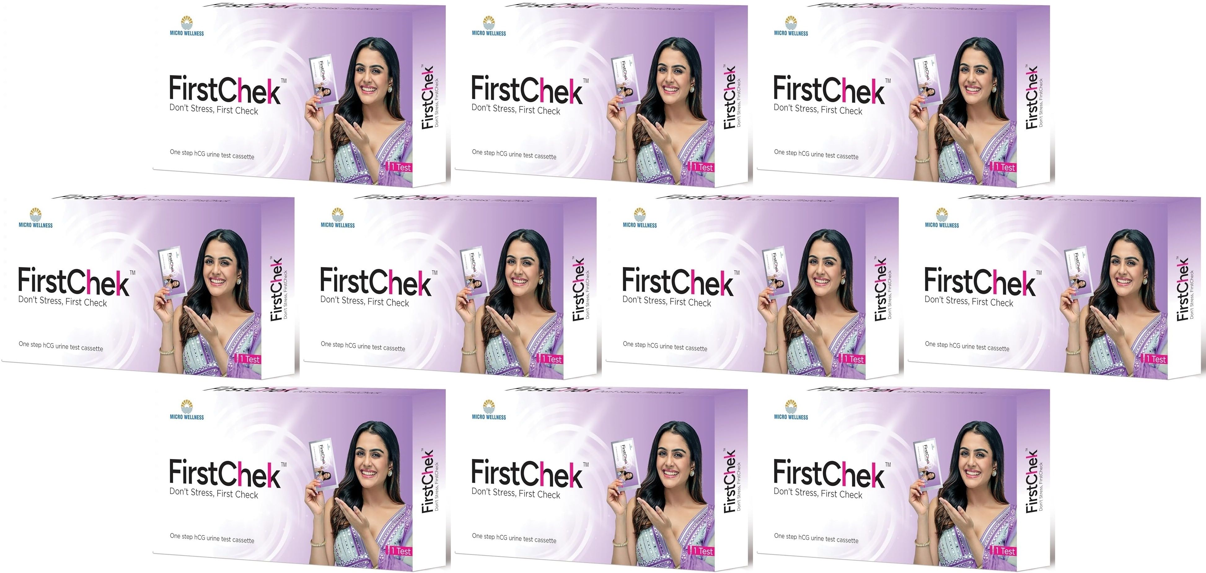 Don't Stress-FirstChek | One step hcg urine test cassette | 10 Pack Pregnancy Test Kit