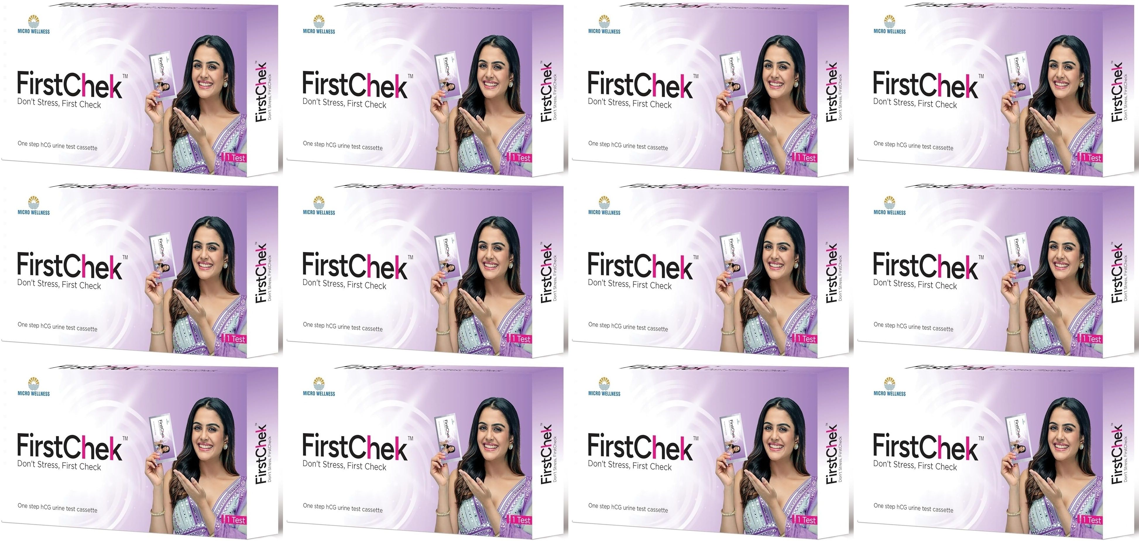 Don't Stress-FirstChek | One step hcg urine test cassette | 12 Pack Pregnancy Test Kit