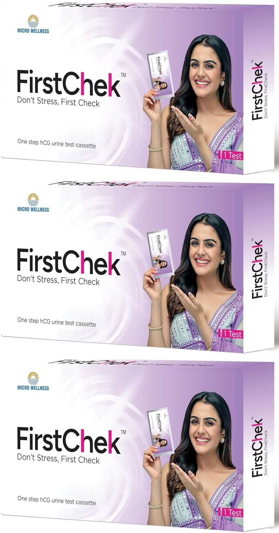 Don't Stress-FirstChek | One step hcg urine test cassette | 3 Pack Pregnancy Test Kit