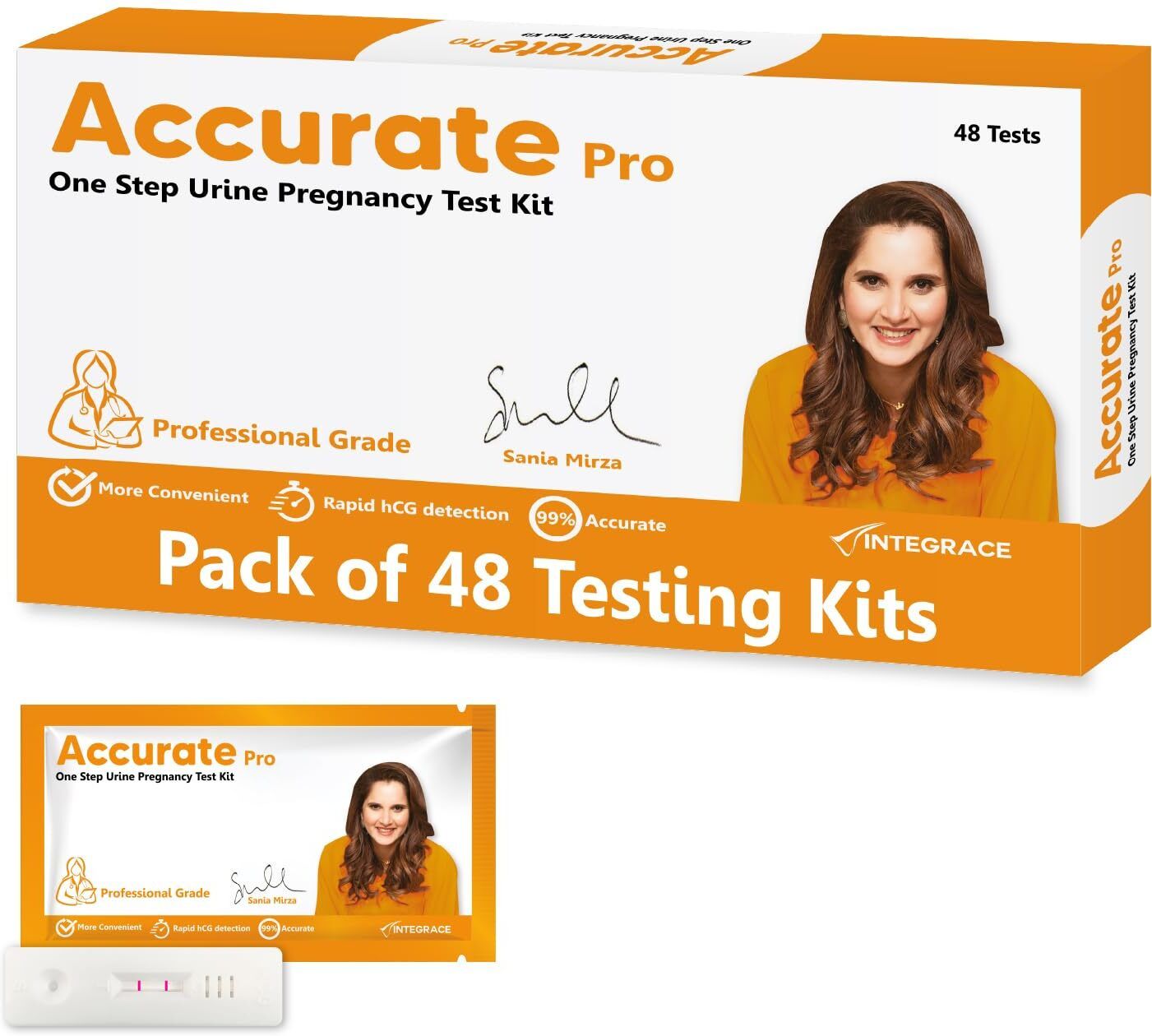 One Step Urine HCG Pregnancy Test Kit (Pack of 48 Strips) Pregnancy Test Kit