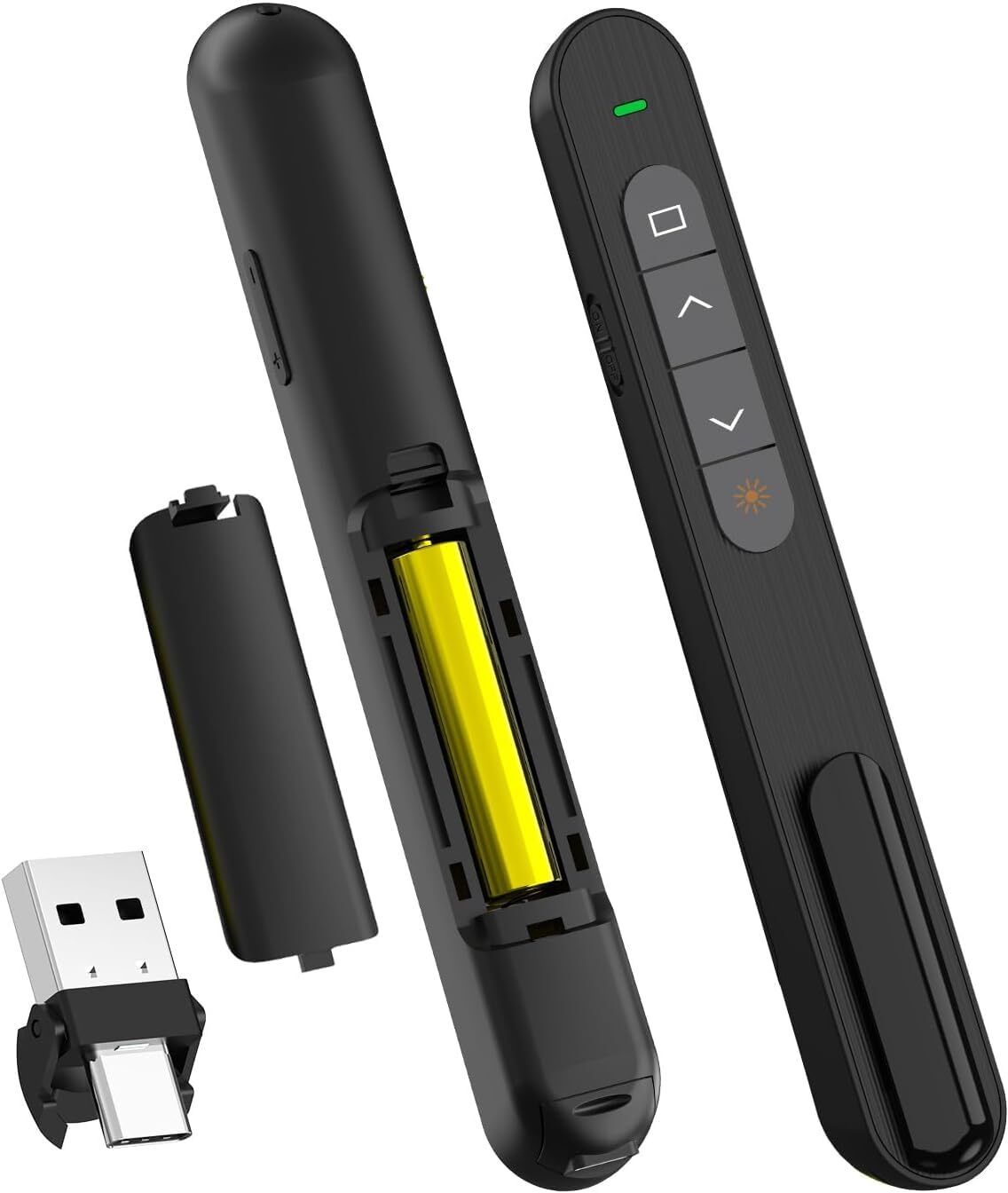 RTS USB/Type-C 2 in 1 Pointer Presentation Clicker for PPT PowerPoint Clicker Laser Pointer Presenter-image-49