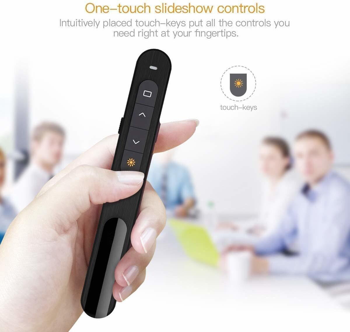 Jihaan Laser Pointer, Wireless Presenter for Presentation, Slide Changer USB Power Point Remote Control Pen, PPT Controller with Clip Presenter