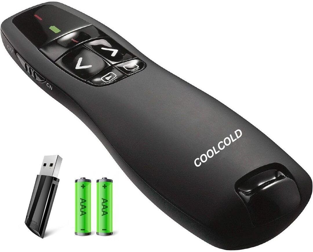 coolcold R 400 Laser Pointer, Wireless Presentation Clicker, PPT Presenter Slide Changer wireless Presenter