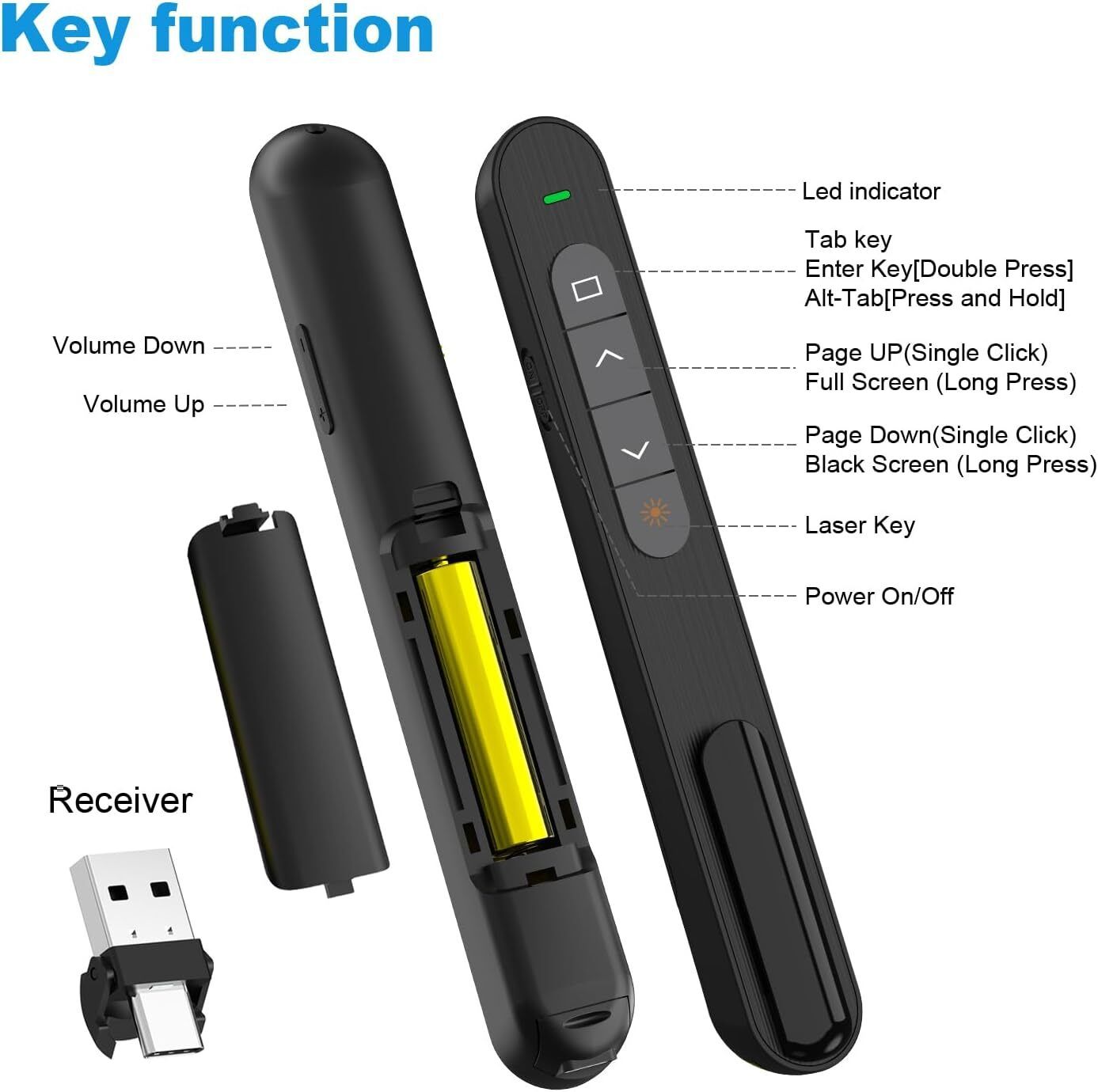 Jihaan ppt long range remote power point with laser Presenter