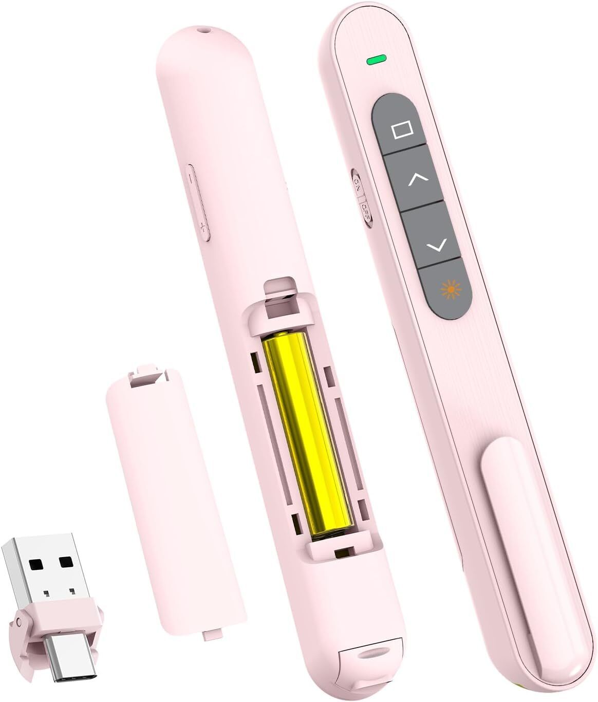 Jihaan USB Type C Clicker with Red Laser Pointer Long Range PPT Control long rang ppt control Presenter