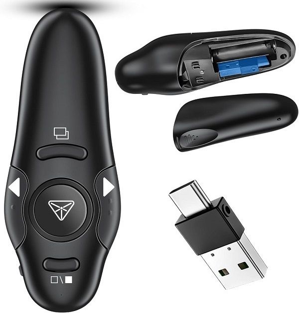 Jihaan Presentation Pointer Slide Advancer PPT Clicker for Mac iPad Computer Hyperlink Volume Control Wireless Presenter Remote Presentation Pointer Slide Presenter