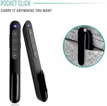 Jihaan Presenter Remote Control Laser Pointer/Pen, with USB Receiver for PC, Laptops PPT Presenter Slide Changer Controller with USB Receiver Battery Indicator for Windows Mac PC Presenter