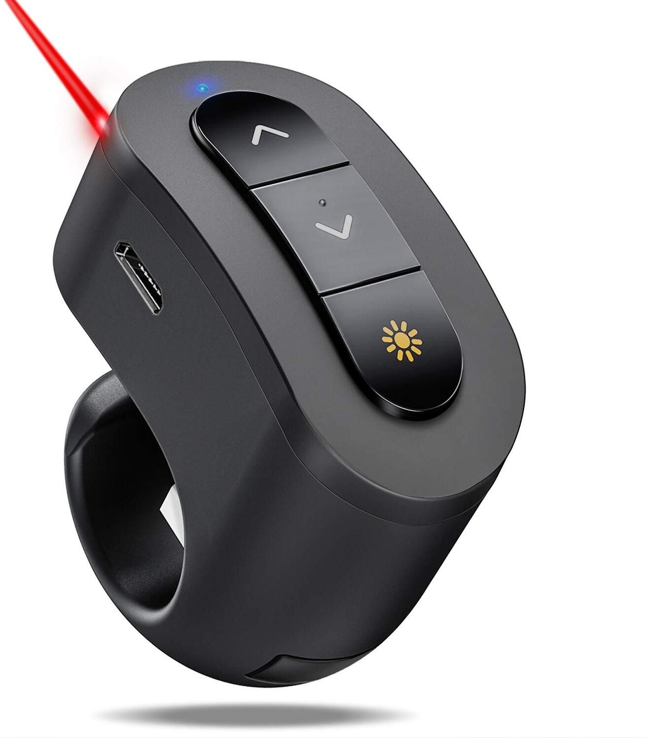 calmora Wireless Presenter Finger Ring Rechargeable RF Laser Pointer PPT Clicker PRESENTATION RING Presenter