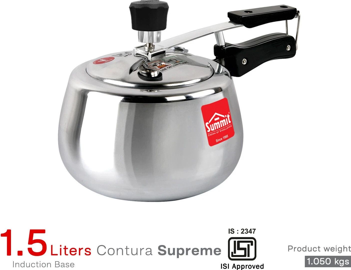 C-Tura Supreme | Inner Lid | Induction Base | 1.5 L Induction Bottom Pressure Cooker-image-12