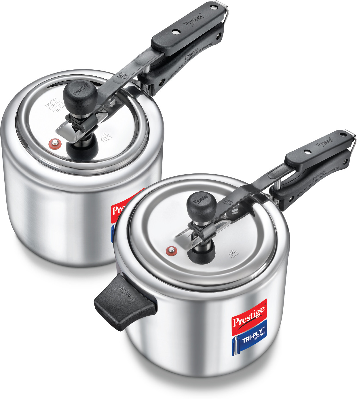 prestige Tri-Ply Svachh Combi Pack (Inner Lid) 5 L, 3 L Induction Bottom Pressure Cooker image 1