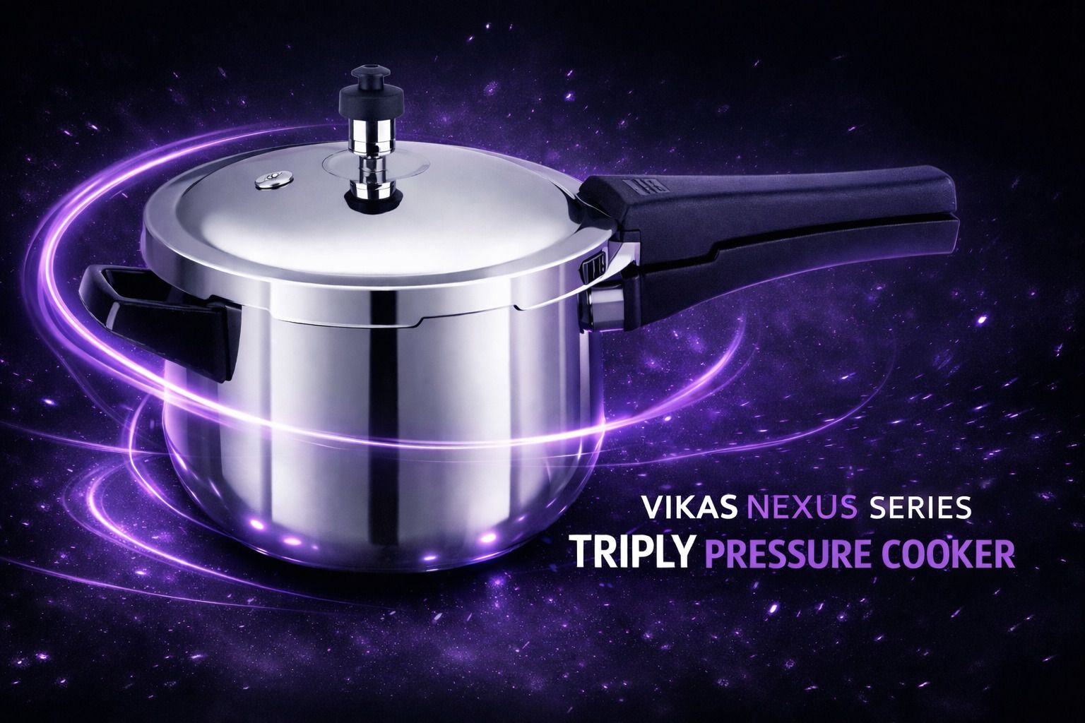VIKAS NEXUS SERIES TRIPLY PRESSURE COOKER 2.0LTR 2 L Induction Bottom Pressure Cooker-image-5