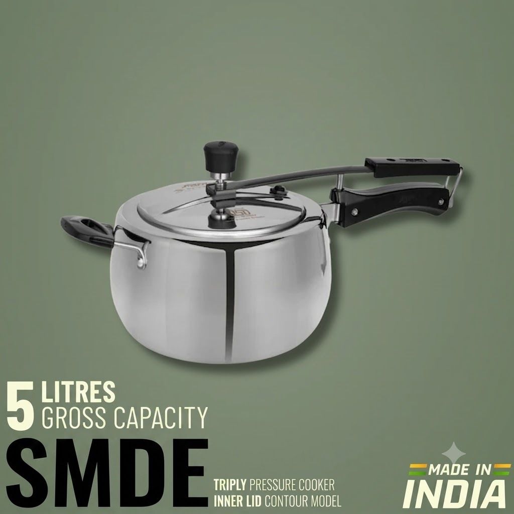 TRIPLY CONTOUR INDUCTION COOKER - INNER LID 5 L Induction Bottom Pressure Cooker-image-41