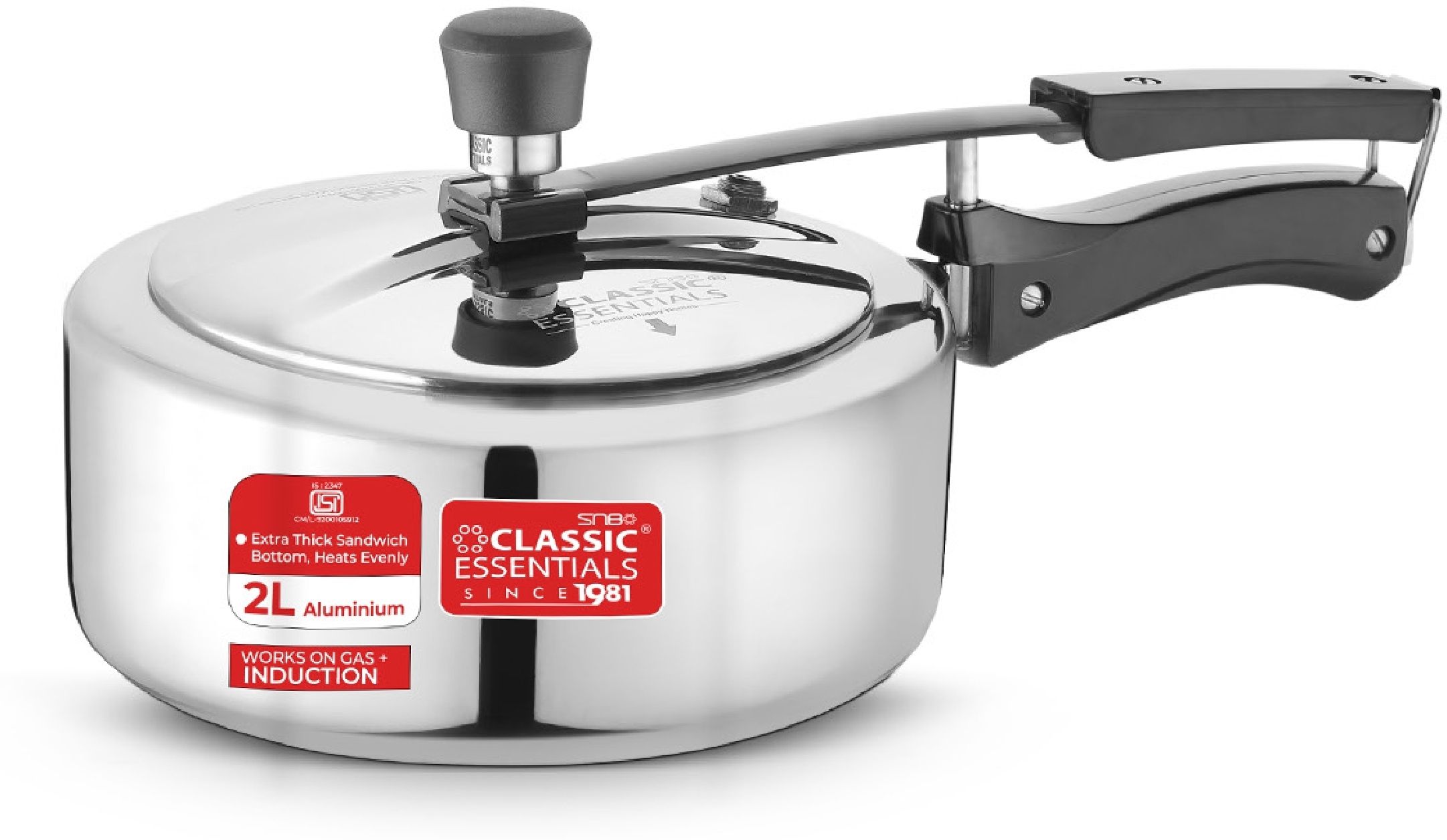 Alluminium Pressure Cooker | ISI Certified Inner Lid Pressure Cooker 2 L Pressure Cooker