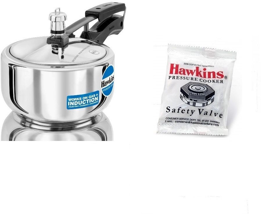 Stainless Steel Pressure Cooker 2Litre with Extra One safety valve, 2 L Induction Bottom Pressure Cooker-image-30