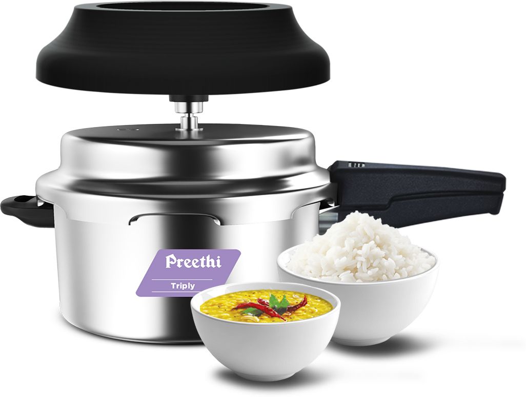 Preethi 4.5L Triply Outerlid Pressure Cooker with Spill Splash Shield (PC 038) 4.5 L Induction Bottom Pressure Cooker-image-27