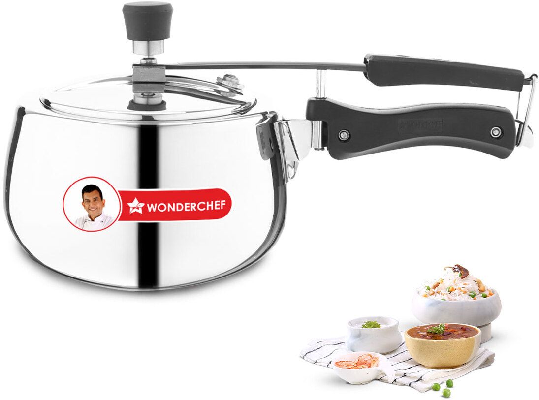 wonderchef Nigella Tri-Ply Contour Collection 3 L Induction Bottom Pressure Cooker-picture-39