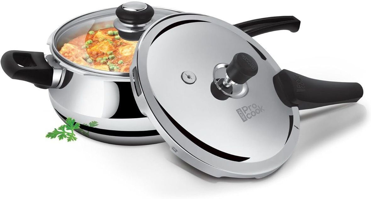 Pro Cook Outer Lid Tri-Ply Stainless Steel Curve 1.5 L Induction Bottom Pressure Cooker-image-9
