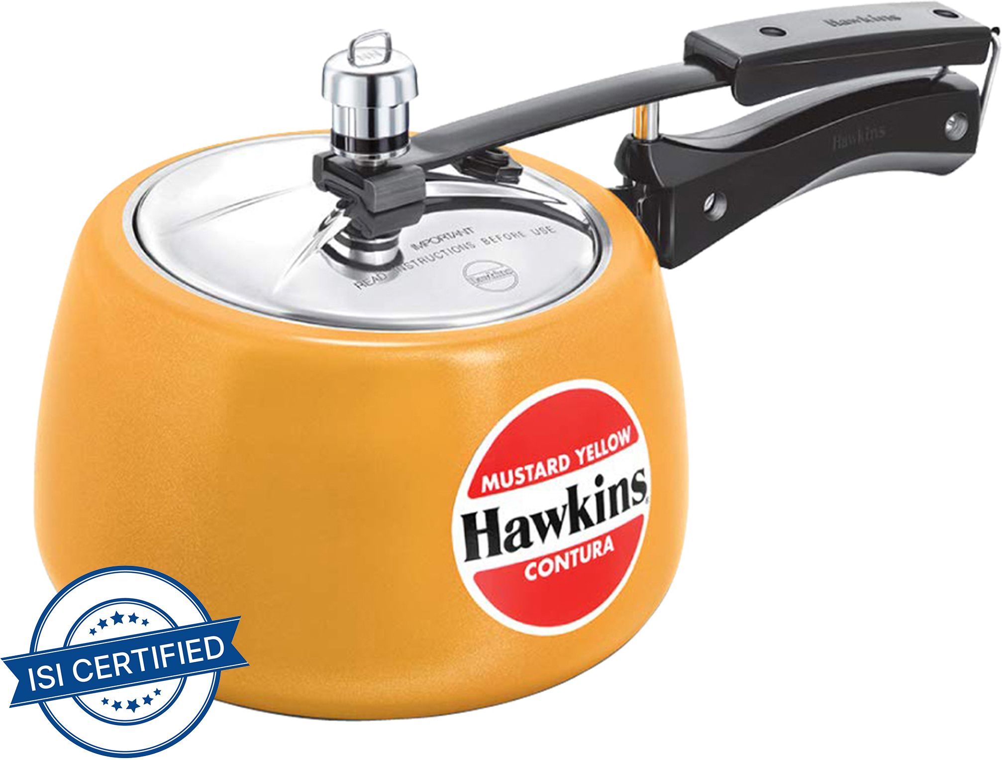 Mustard Yellow Ceramic Coated Contura (CMY30) 3 L Pressure Cooker-image-2