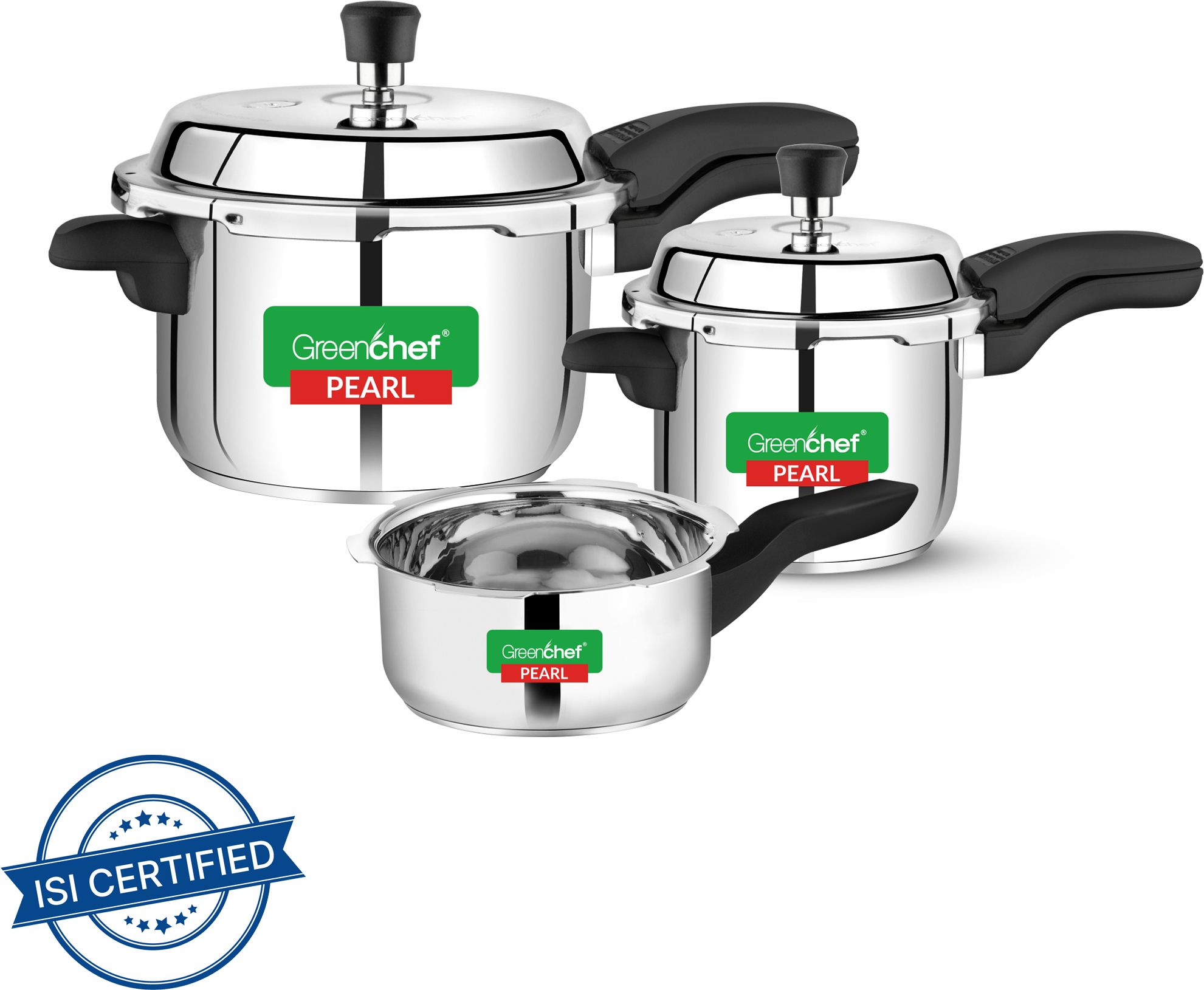 Pearl Special Combo 2 L, 3 L, 5 L Induction Bottom Pressure Cooker