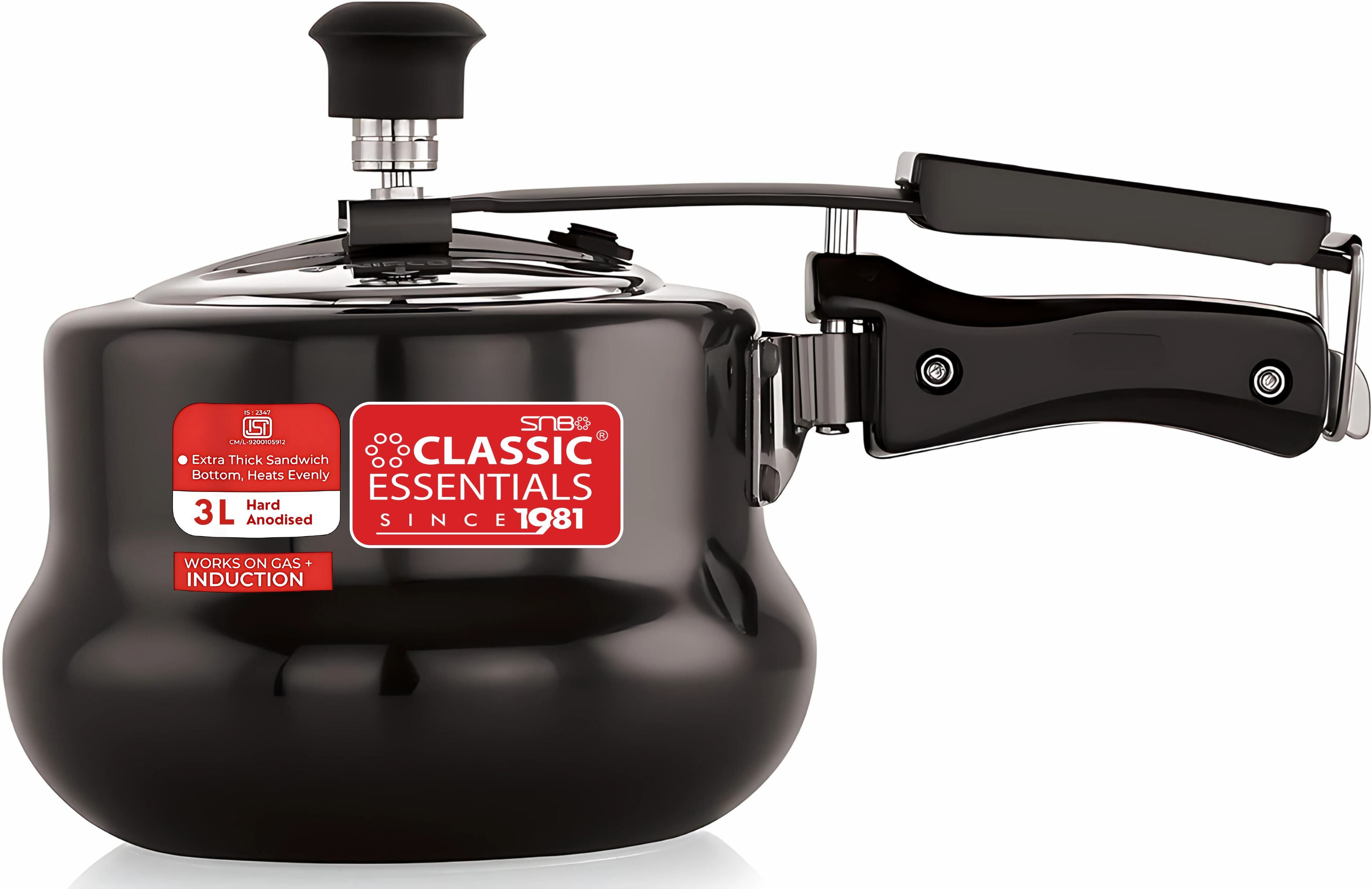 Hard Anodised Handi Shape Cooker | ISI Certified Inner Lid HA Pressure Cooker 5 L Induction Bottom Pressure Cooker-image-39