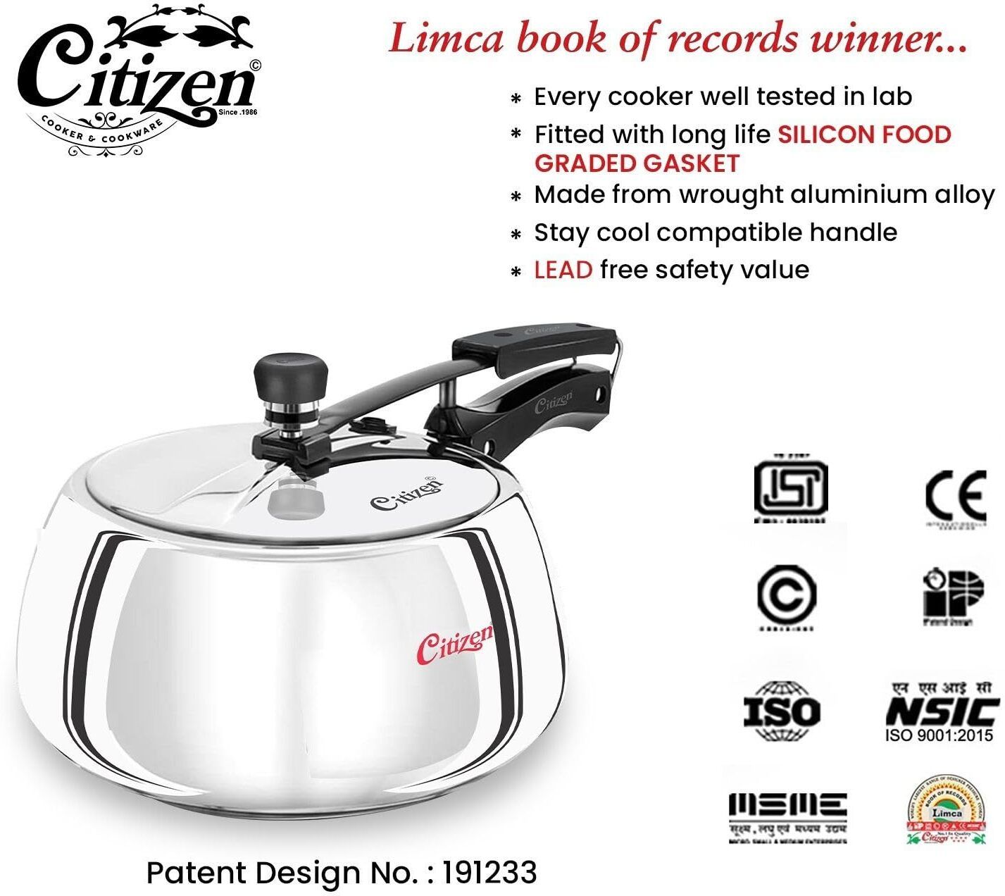 Handi 2 Ltr Stainless Steel with Sandwich Bottem Inner Lid Pressure Cooker 2 L Pressure Cooker-image-43