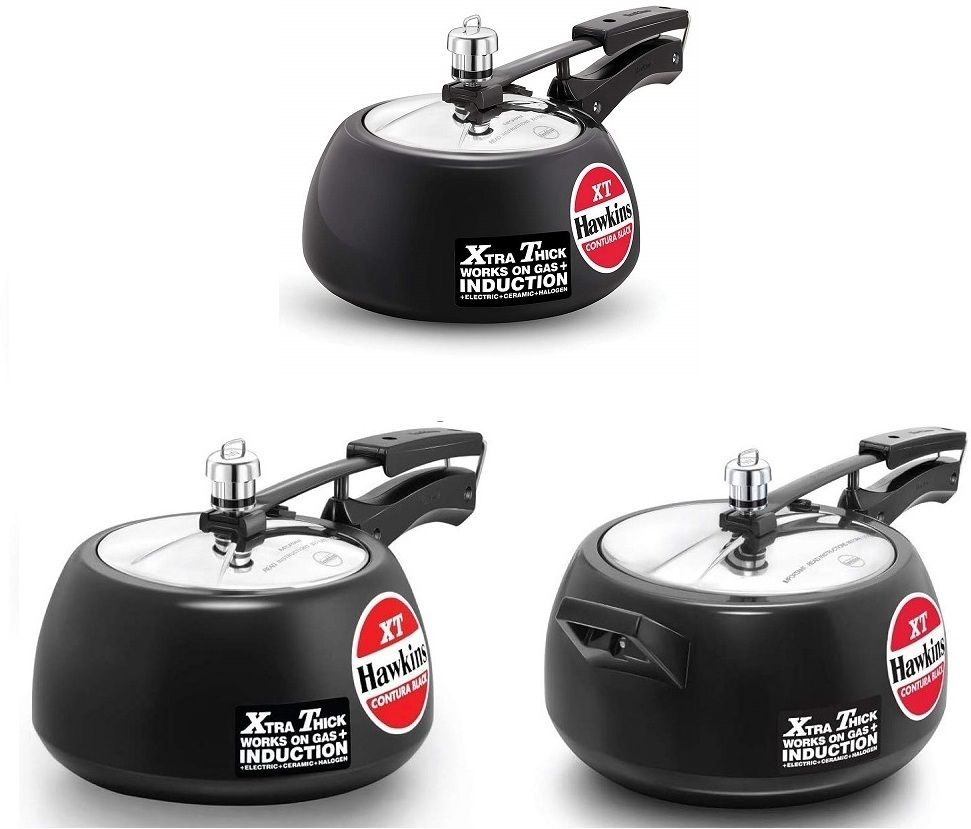 hawkins Contura Black Hard Anodized Pressure Cooker 2 L(CXT20),3L(CXT30) & 5L (CXT50) 2 L, 3 L, 5 L Induction Bottom Pressure Cooker-picture-26
