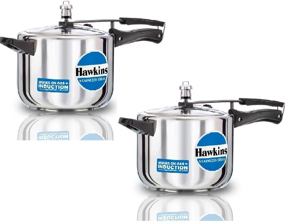 Hawkins Stainless Steel (HSS10) 10 L, (HSS50) 5 L IB Pressure Cooker 10 L, 5 L Induction Bottom Pressure Cooker-image-33
