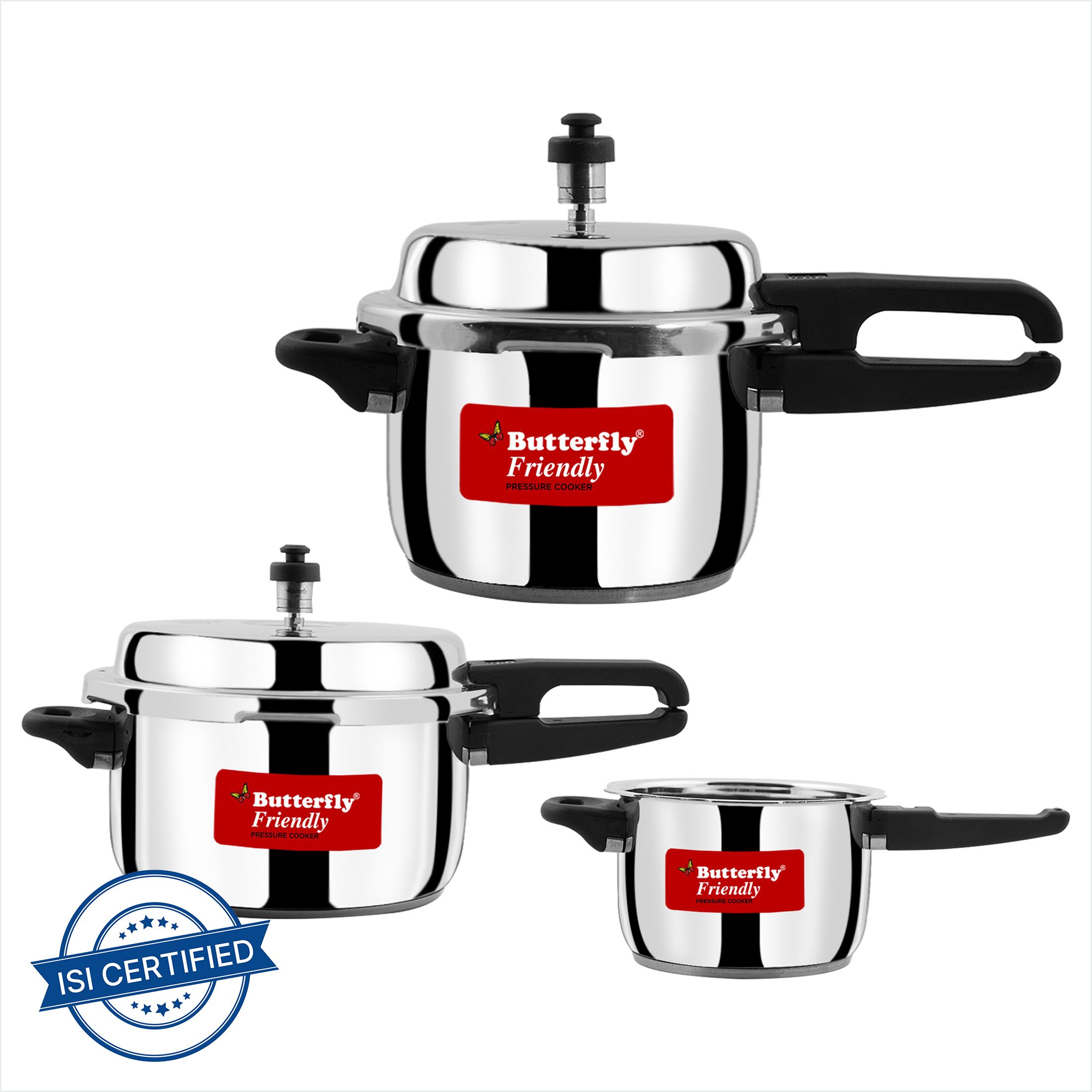 stainless steel 2 L, 3 L, 5 L Induction Bottom Pressure Cooker-image-34