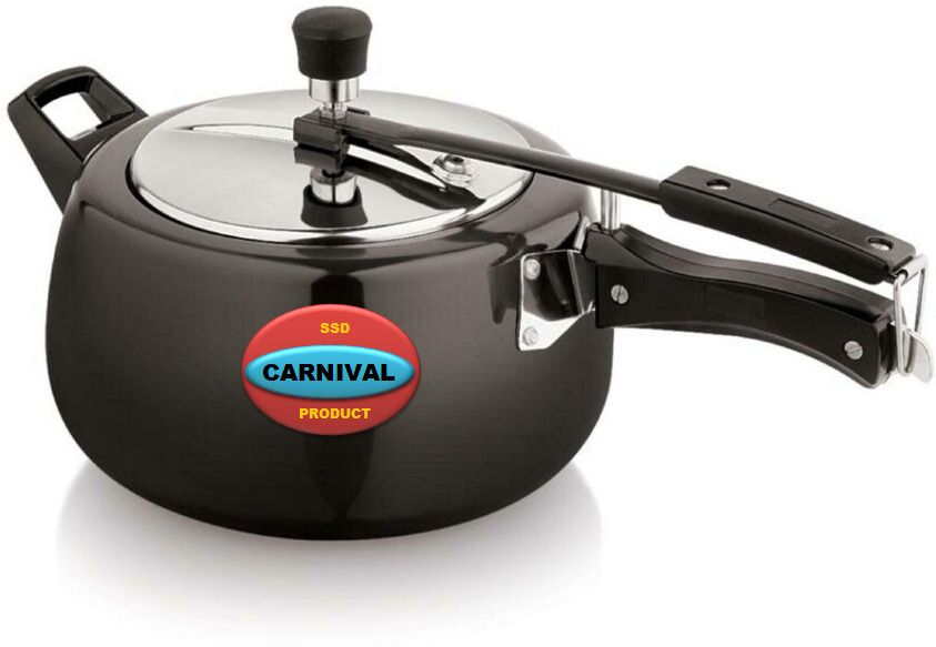carnival Elite Model Black Pressure Cooker, Hard Anodised Inner Lid Cooker 5 L Induction Bottom Pressure Cooker-picture-38