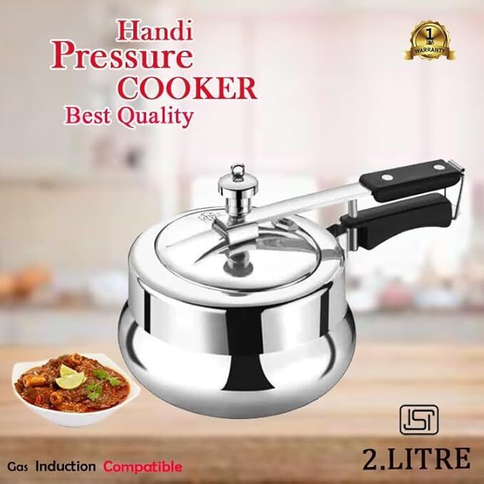 NANAK ALUMINIUM PRESSURE COOKER 2LTR INDUCTION COOKER 2 L Induction Bottom Pressure Cooker-image-46