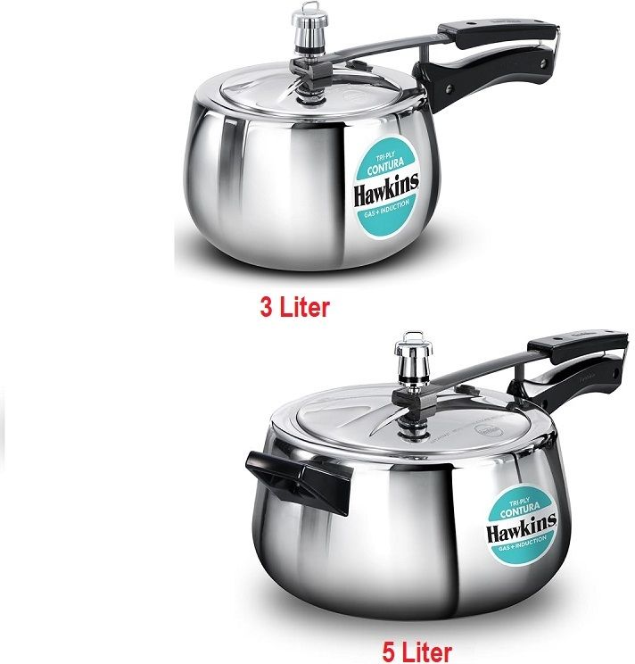 hawkins Tri-Ply Stainless Steel Contura Combo (SSTCO30,SSTCO50) 3 L, 5 L Induction Bottom Pressure Cooker-picture-33