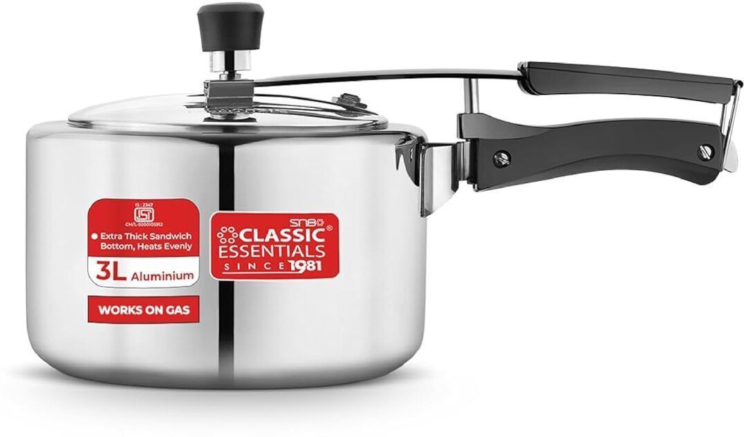 classic essentials Prochef Aluminium Pressure Cooker | ISI Certified Inner Lid Pressure Cooker 3 L Pressure Cooker-picture-42