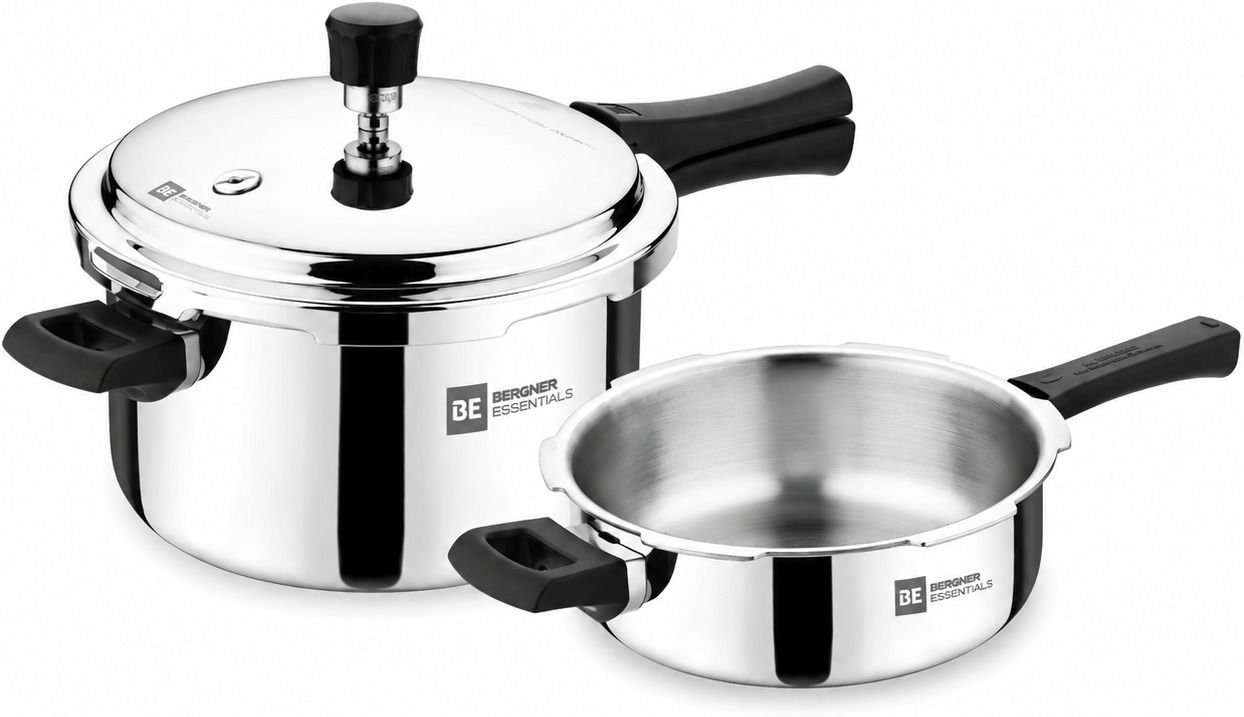 bergner BE Essentials Triply Pressure Cooker Large Combo of 5 L, 3 L Induction Bottom Pressure Cooker & Pressure Pan-picture-38