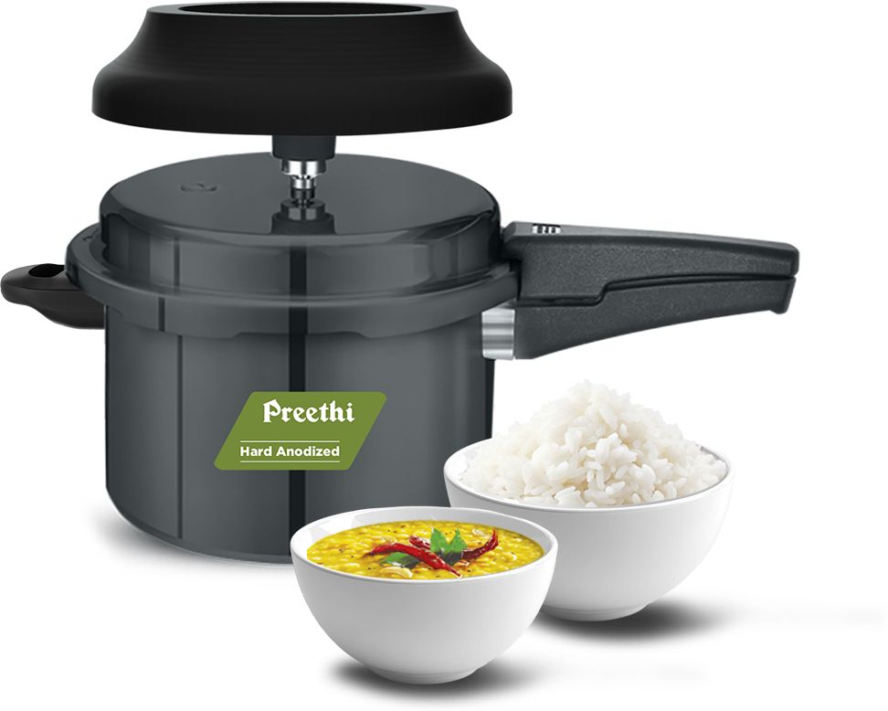 Preethi 5L Hard Anodised Pressure Cooker with Spill Splash Shield (PC 033) 5 L Induction Bottom Pressure Cooker-image-29