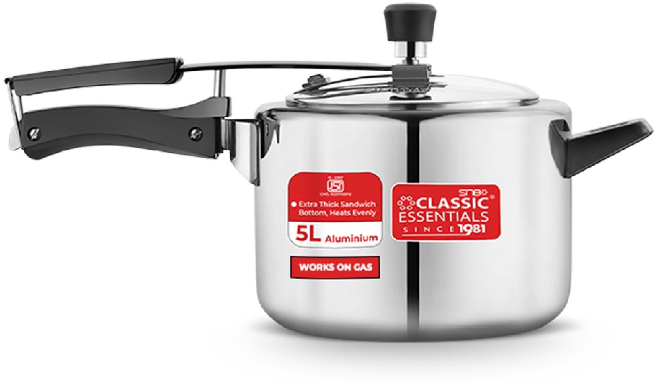 classic essentials Prochef Aluminium Pressure Cooker | ISI Certified Inner Lid Pressure Cooker 5 L Pressure Cooker-picture-43