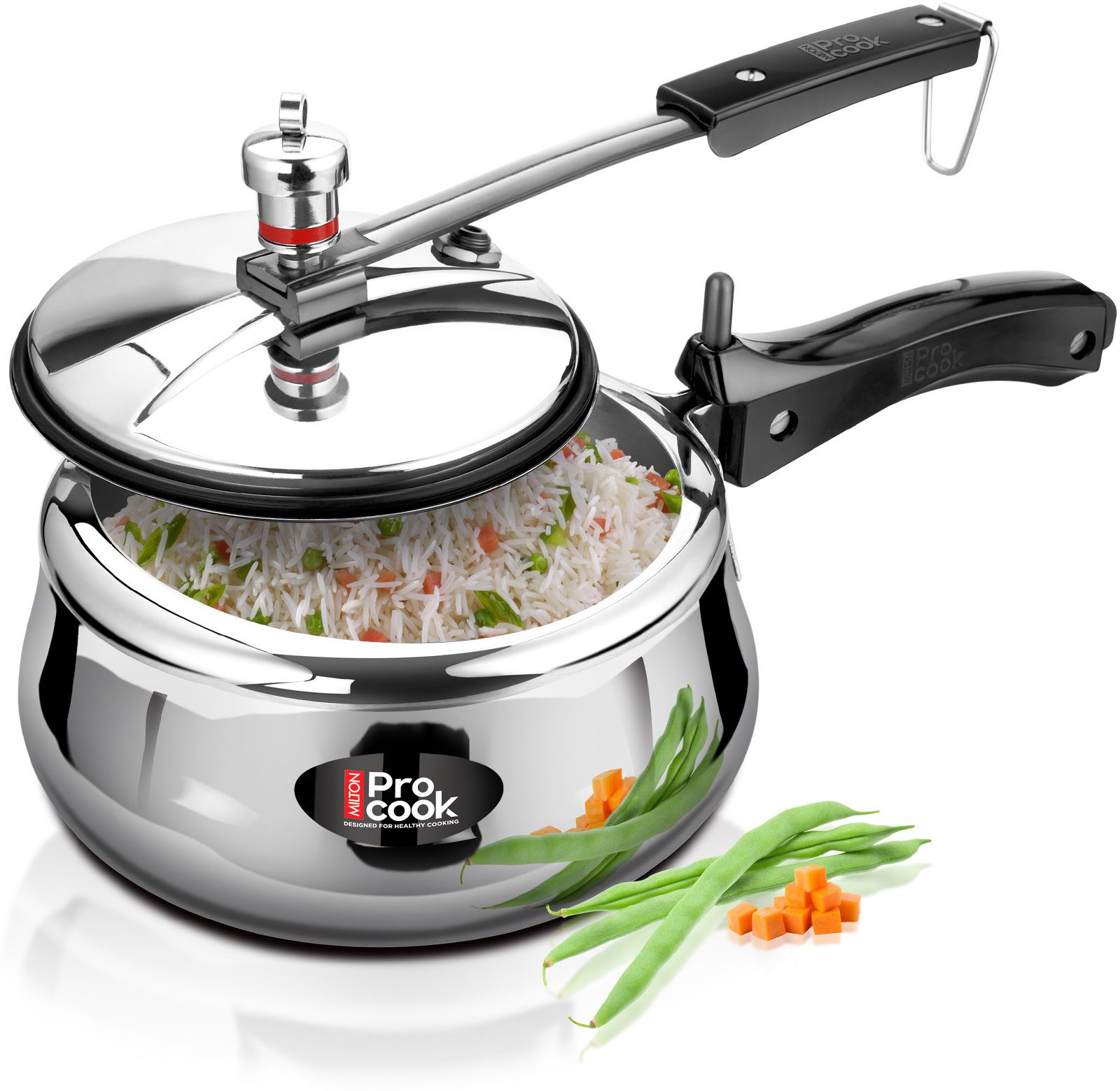 Pro cook Triply Stainless Steel Royal Curve Inner Lid Pressure Cooker 2 Litre 2.45 L Induction Bottom Pressure Cooker