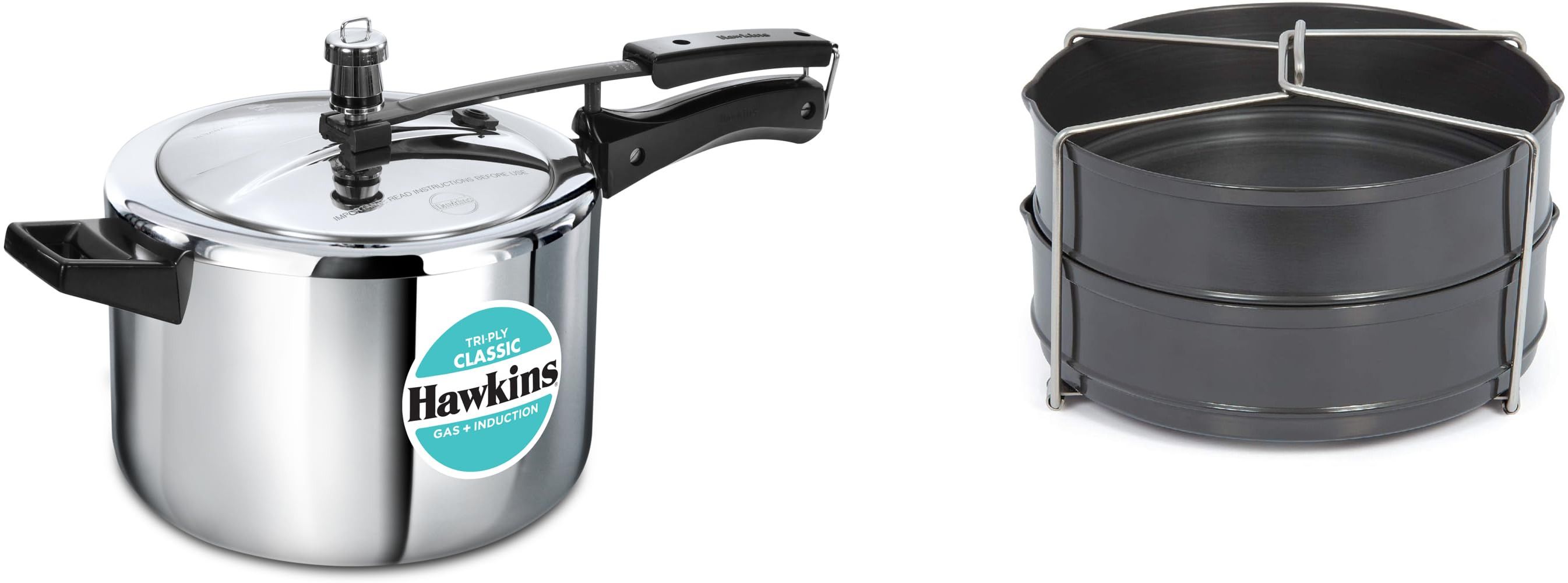 Tri-Ply Stainless Steel Classic Cooker With HA Two-Dish Set Combo 5 L Induction Bottom Pressure Cooker-image-12