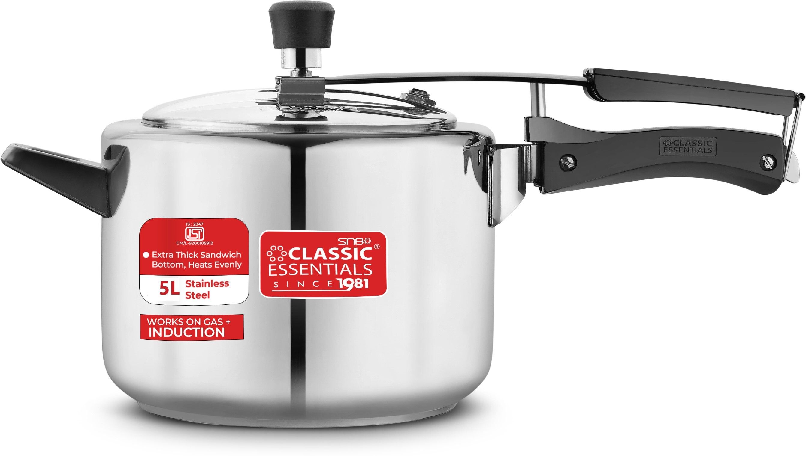 Prochef ISI Certified Inner Lid 5 L Induction Bottom Pressure Cooker