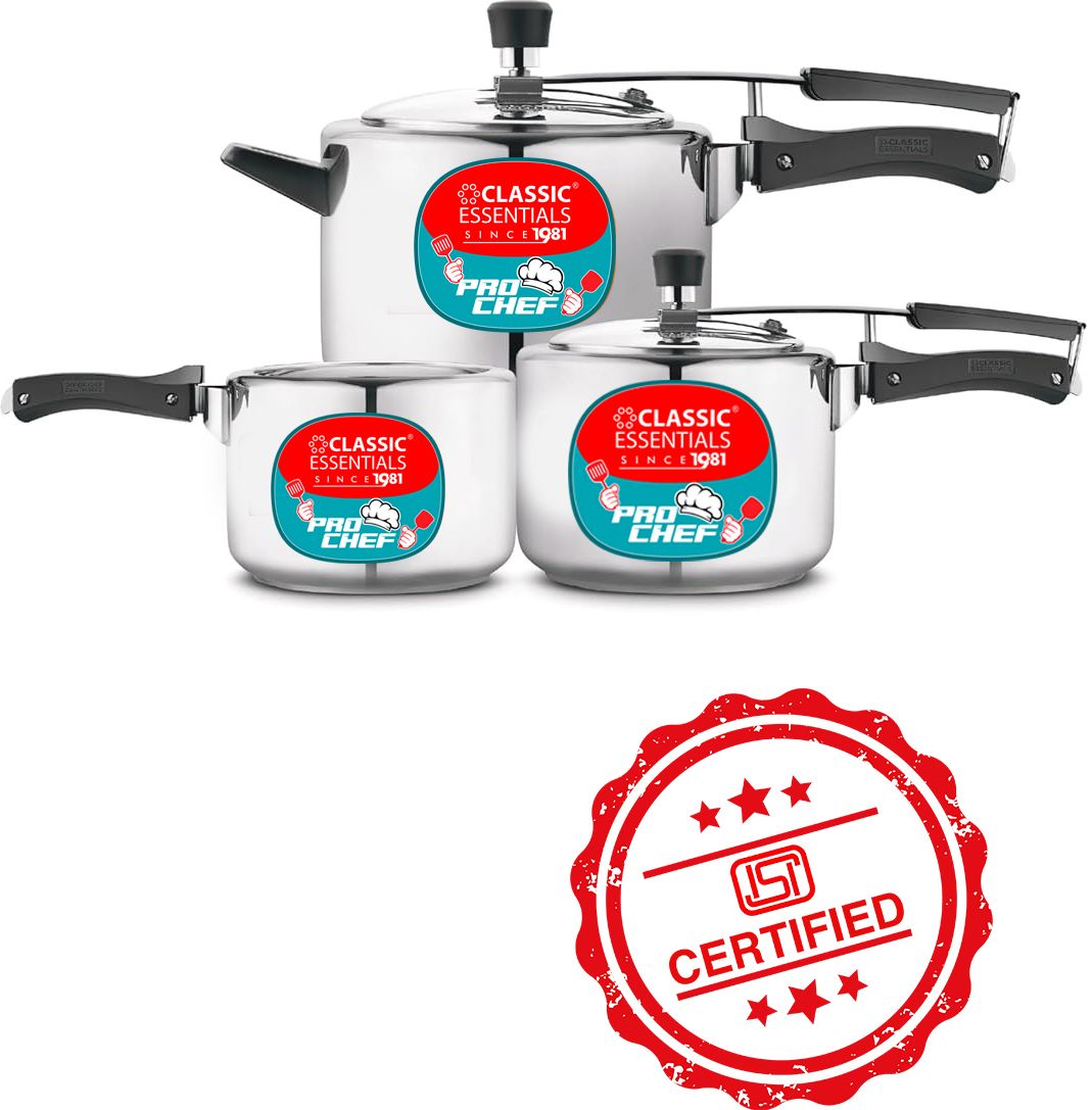 classic essentials Prochef ISI Certified Inner Lid 2 L, 3 L, 5 L Induction Bottom Pressure Cooker-picture-49